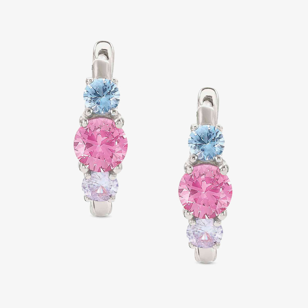 Nomination Colour Wave Sterling Silver Multicolour Hoop Earrings 149823/005