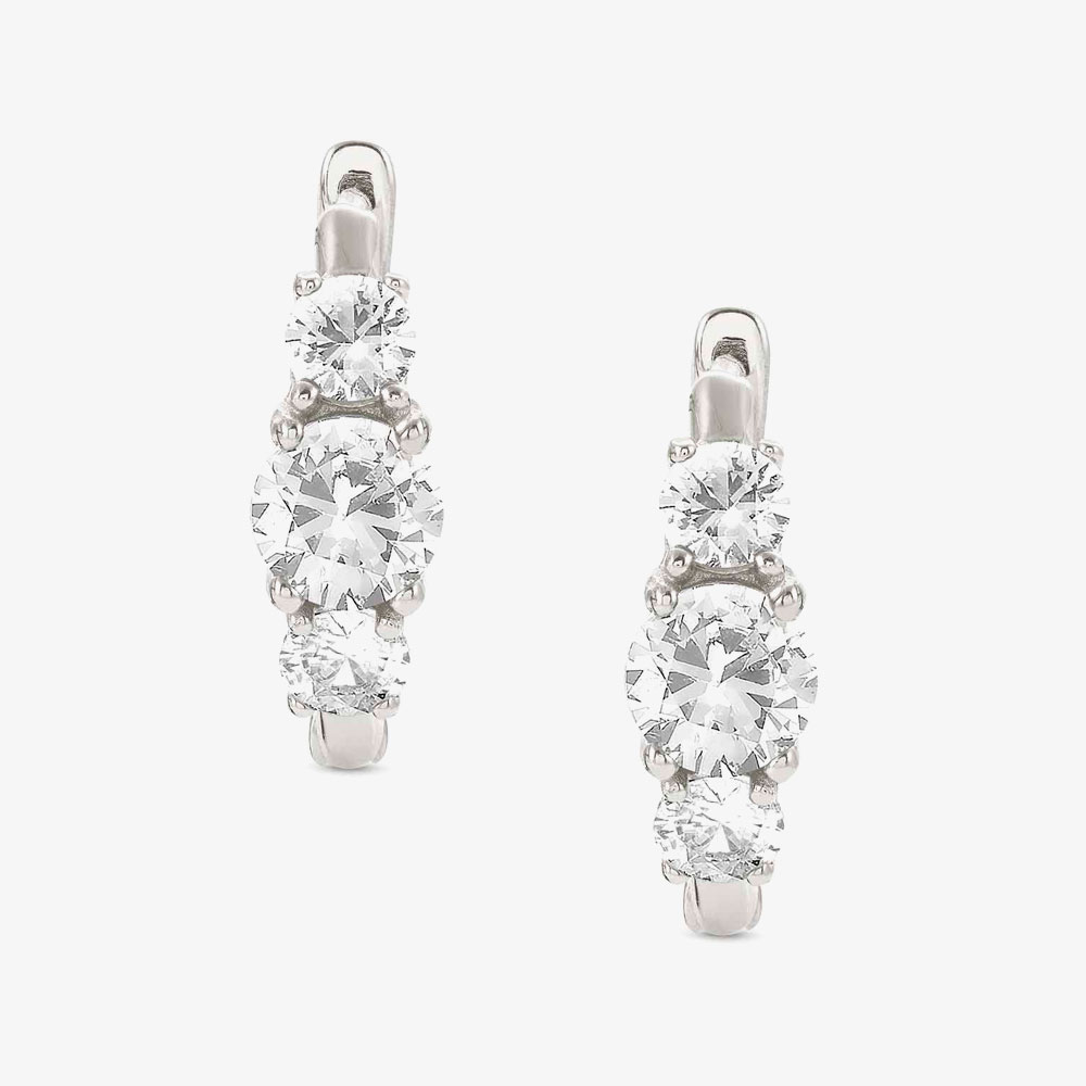Nomination Colour Wave Sterling Silver White Hoop Earrings 149823/001