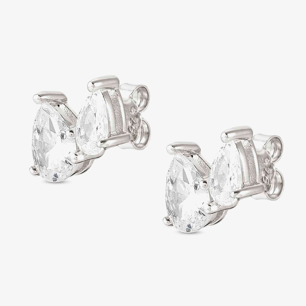 Nomination Colour Wave Sterling Silver White Pear Stud Earrings 149813/001