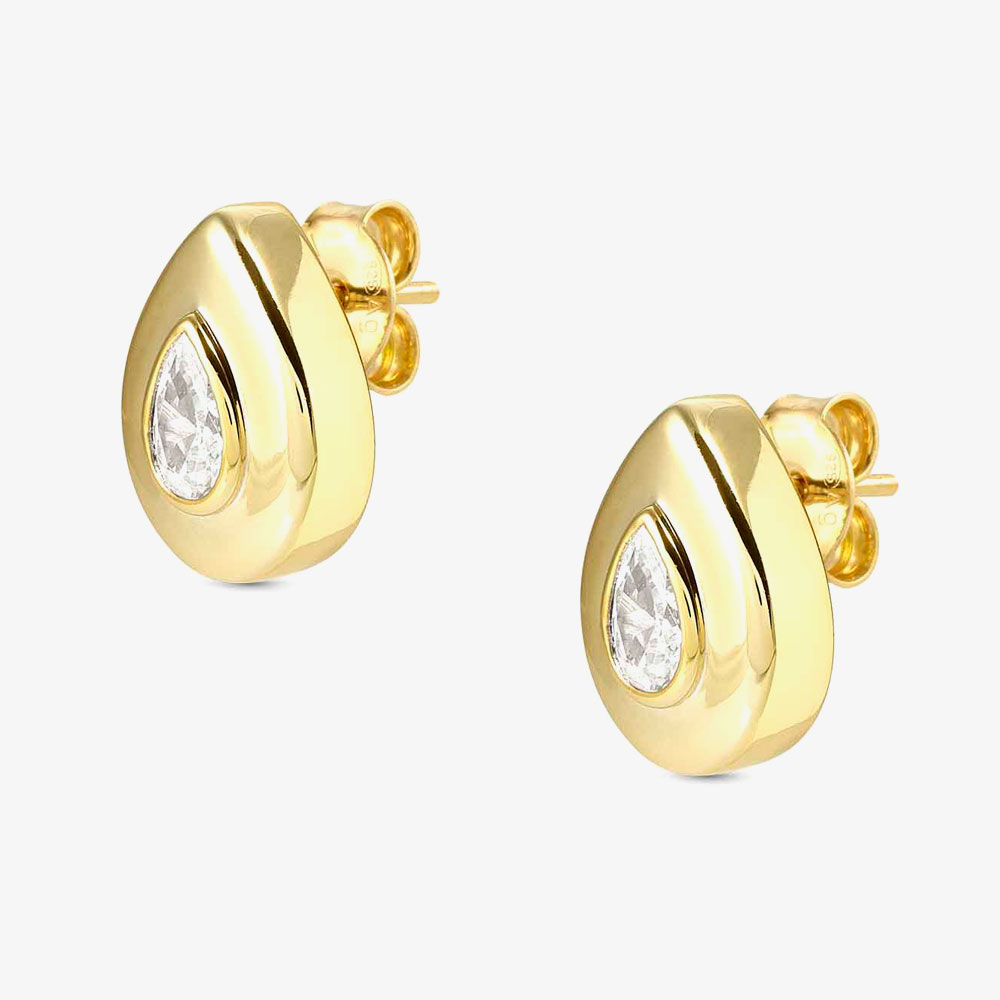 Nomination Domina Gold Tone Plated Pear Stud Earrings 240403/015