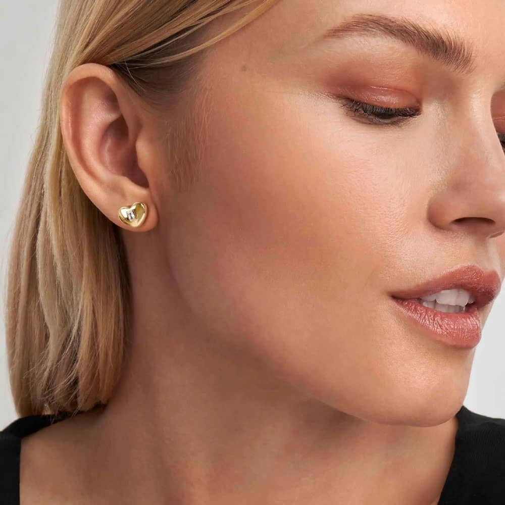Nomination Domina Gold Tone Plated Heart Stud Earrings 240403/031