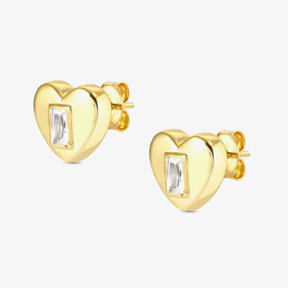 Nomination Domina Gold Tone Plated Heart Stud Earrings 240403/031