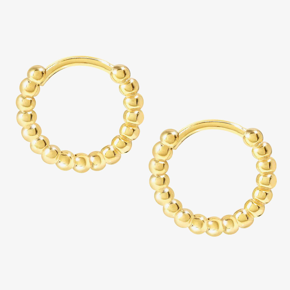Nomination Lovecloud Gold Tone Plated Dotted Circle Hoop Earrings 240505/012