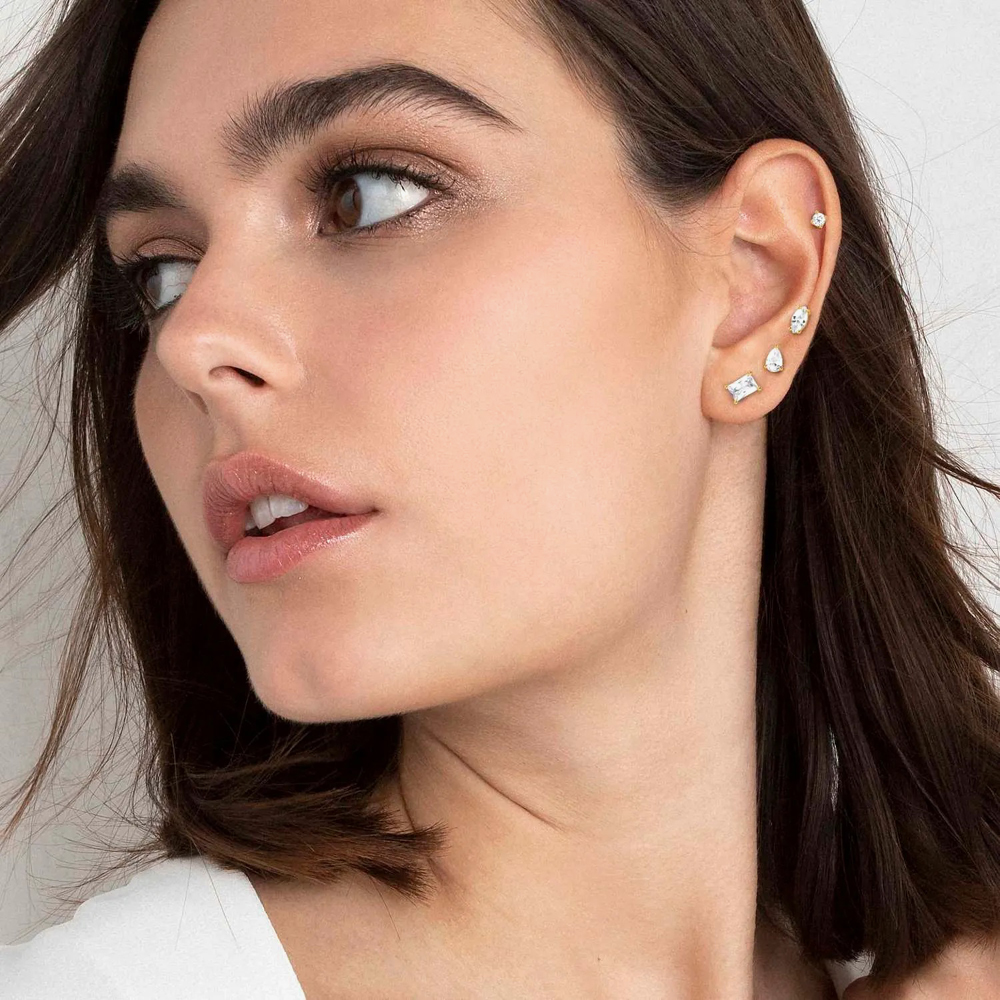 Nomination Colour Wave Gold Plated Rectangular Shaped Single Stud Earring 149804/014 05