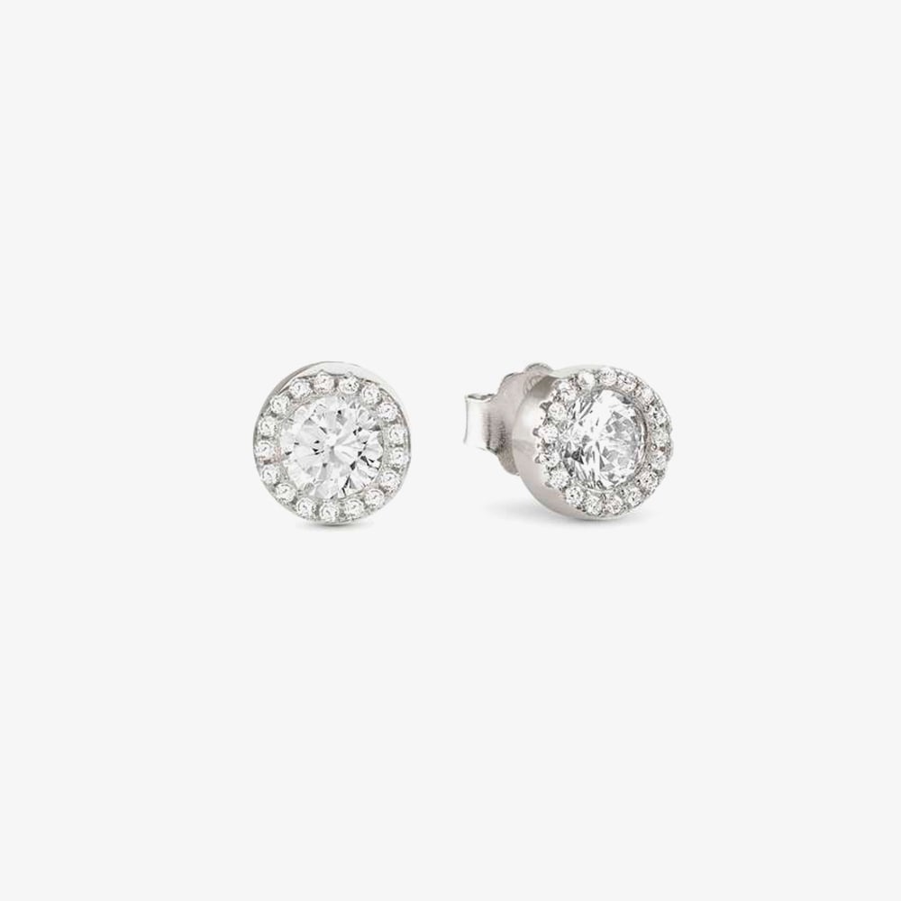 Product photograph of Nomination Seidivina White Rhodium Cubic Zirconia Cluster Studs Earrings 241404 010 from The Jewel Hut