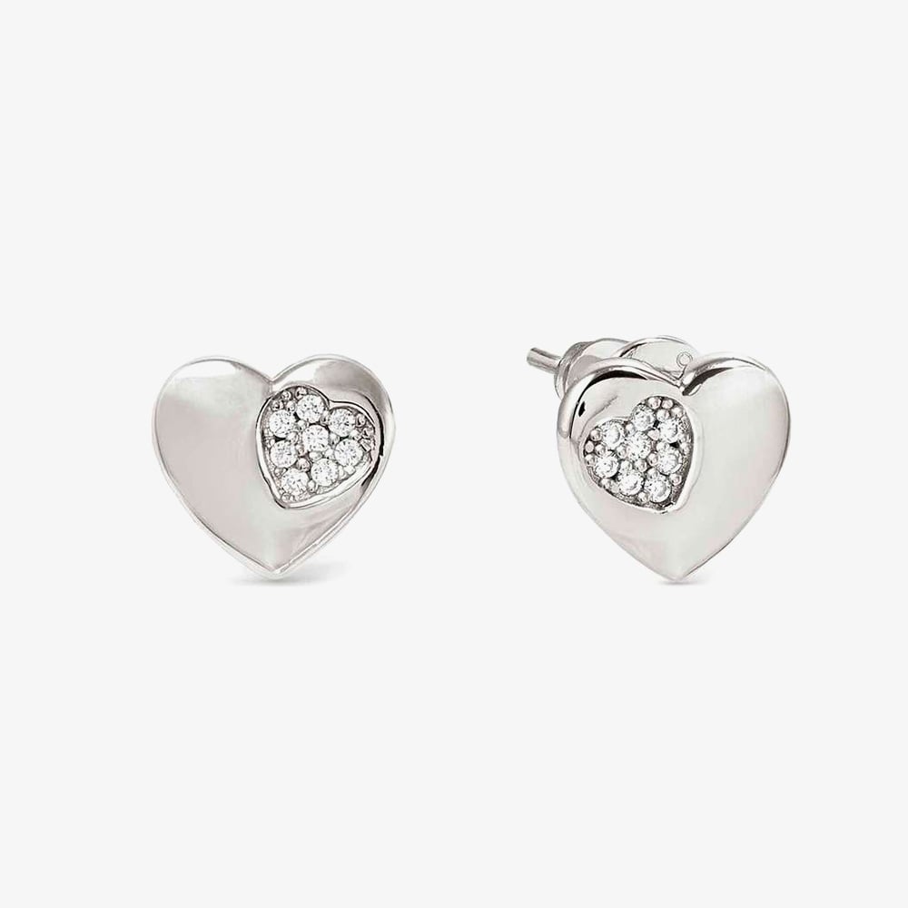 Click to view product details and reviews for Nomination Petit Sparkle Silver Heart Stud Earrings 242304 004.