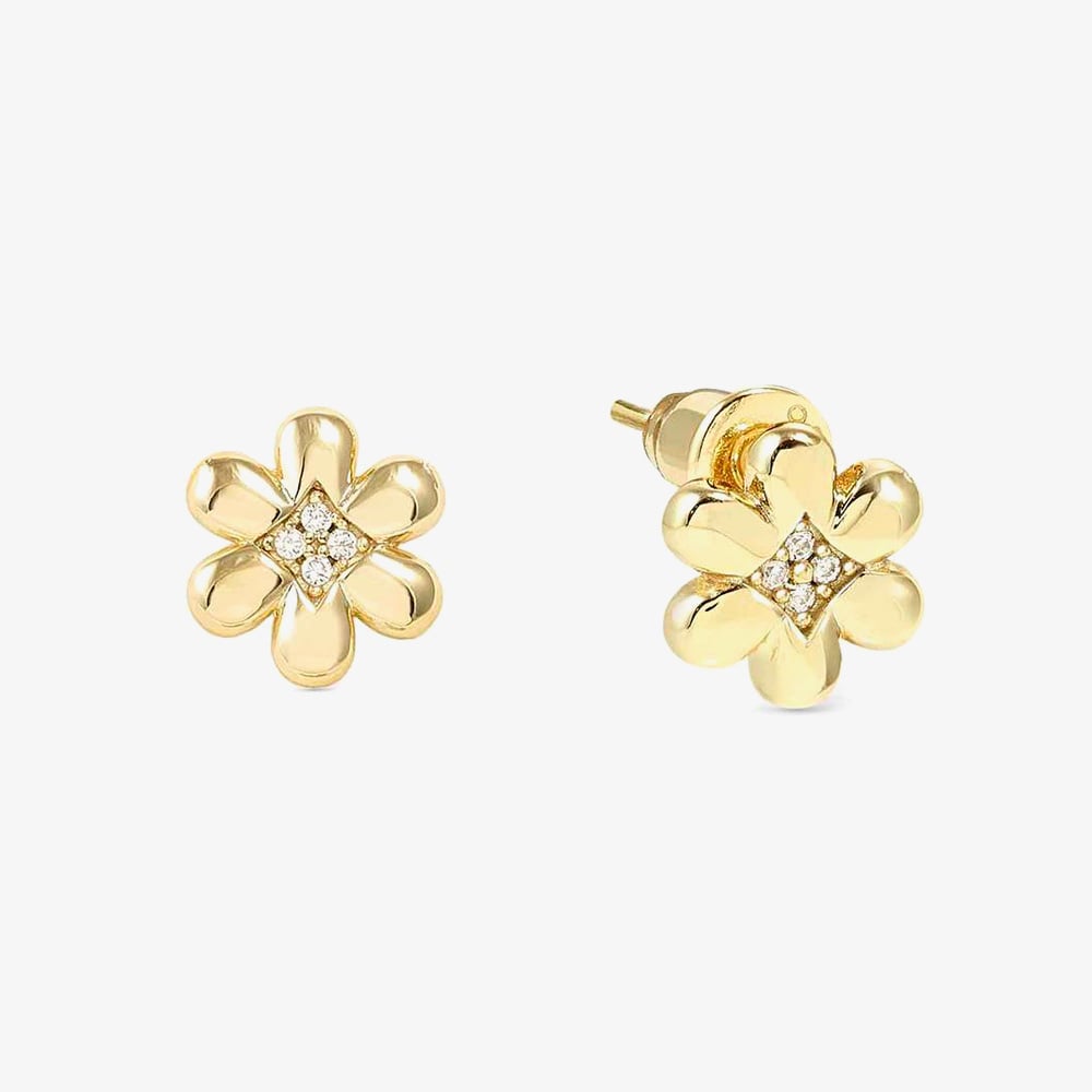 Click to view product details and reviews for Nomination Petit Sparkle Gold Flower Stud Earrings 242304 012.