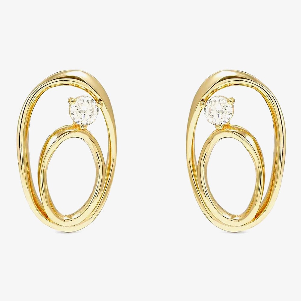 Nomination My Rebel Art Gold Tone Double Oval Stud Earrings 242811/055