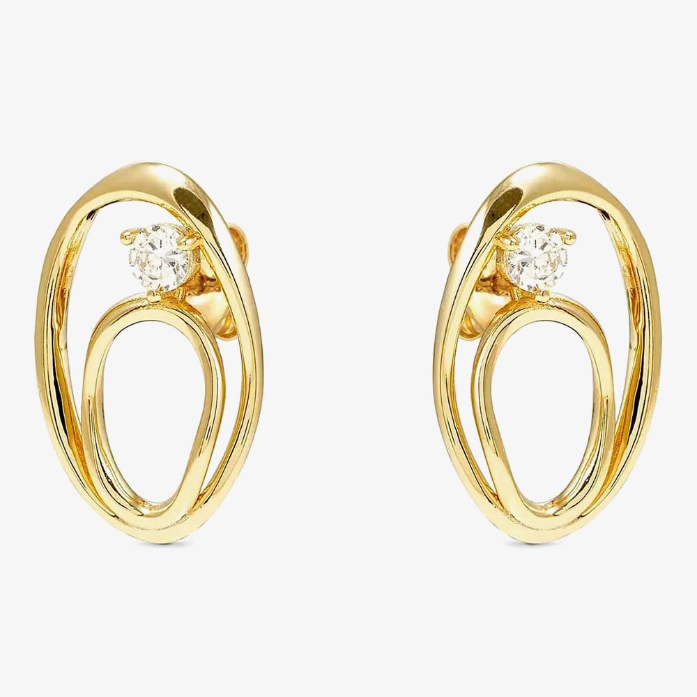 Nomination My Rebel Art Gold Tone Double Oval Stud Earrings 242811/055
