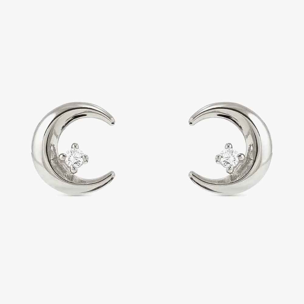 Nomination Dreams Beats Silver Cubic Zirconia Moon Stud Earrings 242603/022