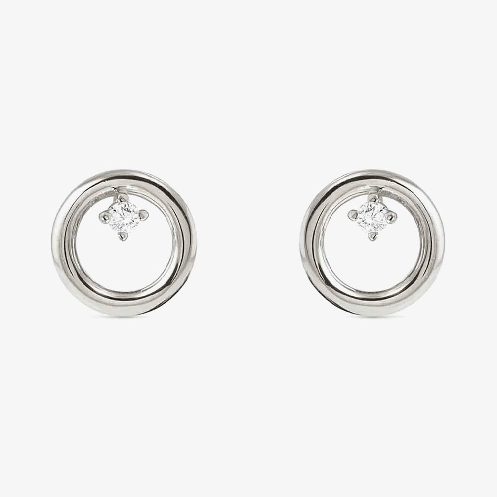 Nomination Dreams Beats Silver Cubic Zirconia Circle Stud Earrings 242603/043