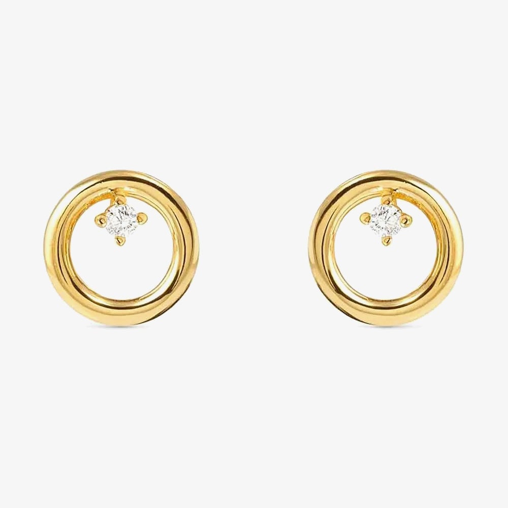 Nomination Dreams Beats Gold Tone Cubic Zirconia Circle Stud Earrings 242603/044