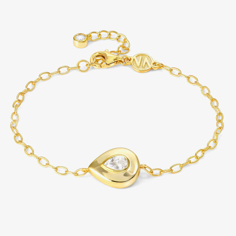 Product photograph of Nomination Domina Gold Tone Plated Pear Drop Bracelet 240401 015 from The Jewel Hut