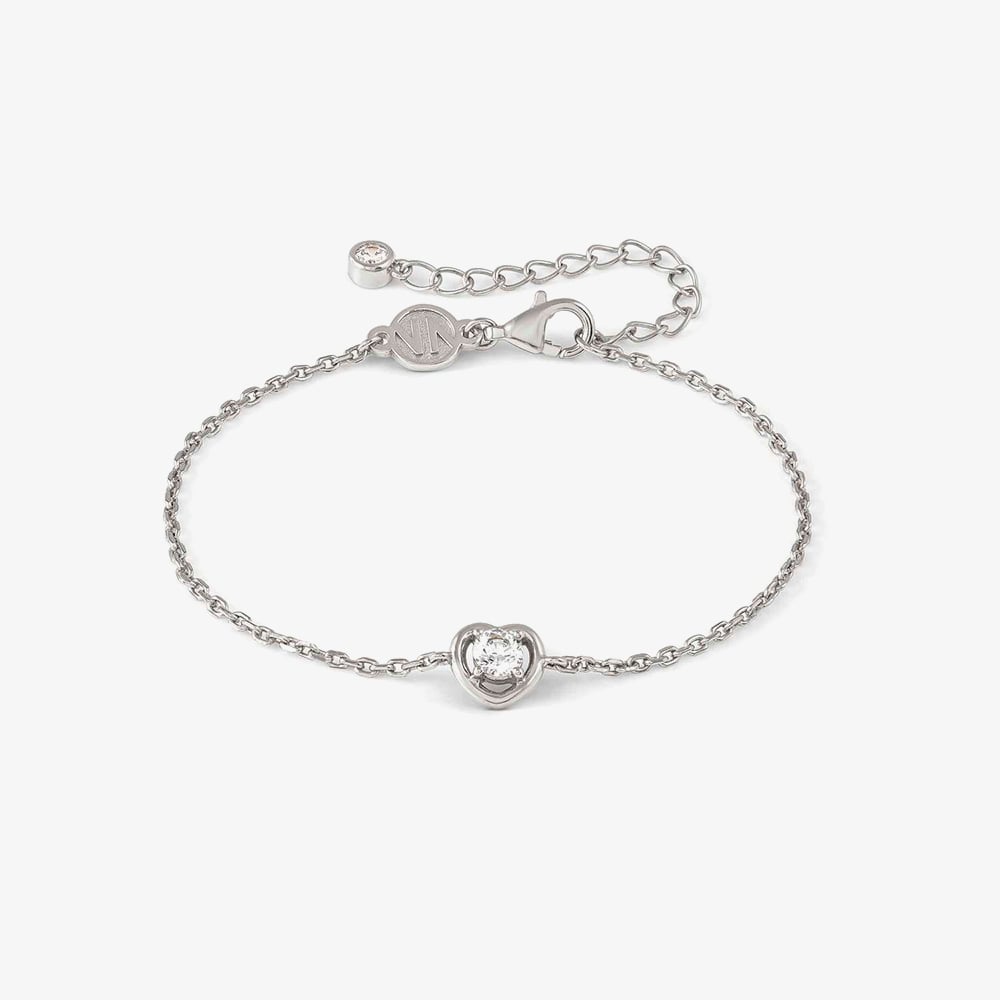 Product photograph of Nomination Cosmic Love White Rhodium Cubic Zirconia Heart Pendant Bracelet 241703 004 from The Jewel Hut