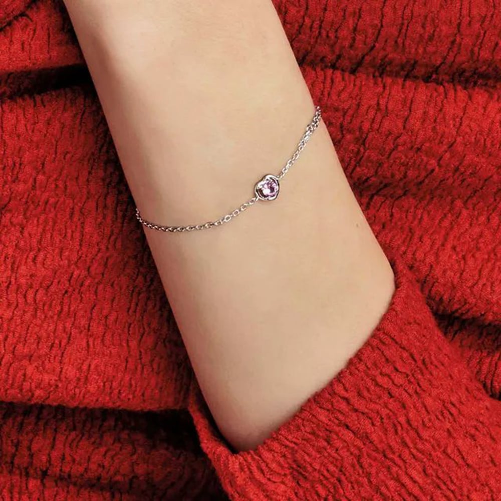Nomination CosmicLove Silver Pink Cubic Zirconia Heart Bracelet 241704/002