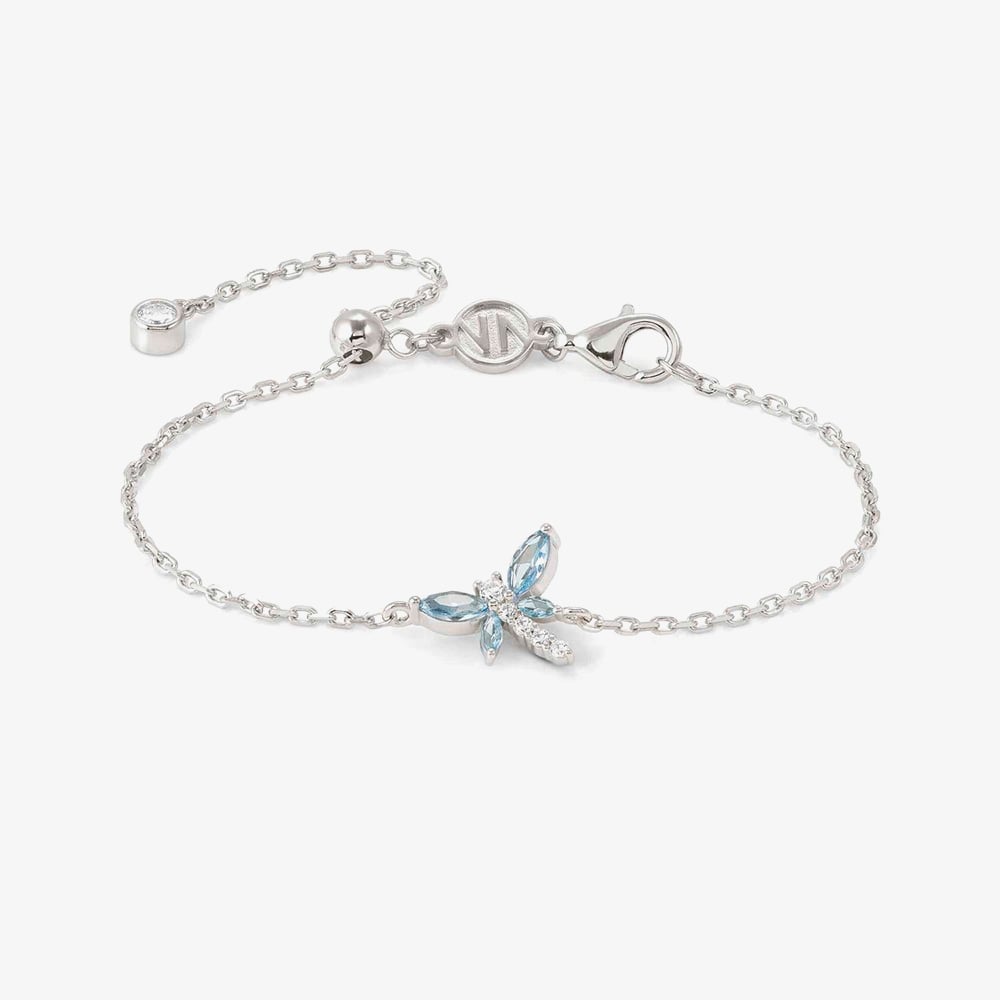Product photograph of Nomination Shine Me Up Silver Blue Amp White Czubic Zirconia Dragonfly Bracelet 241901 011 from The Jewel Hut