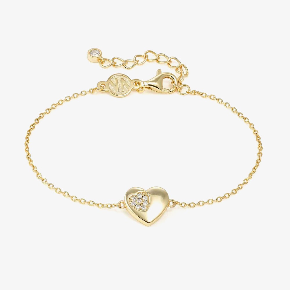 Nomination Gold Petit Sparkle Heart Bracelet