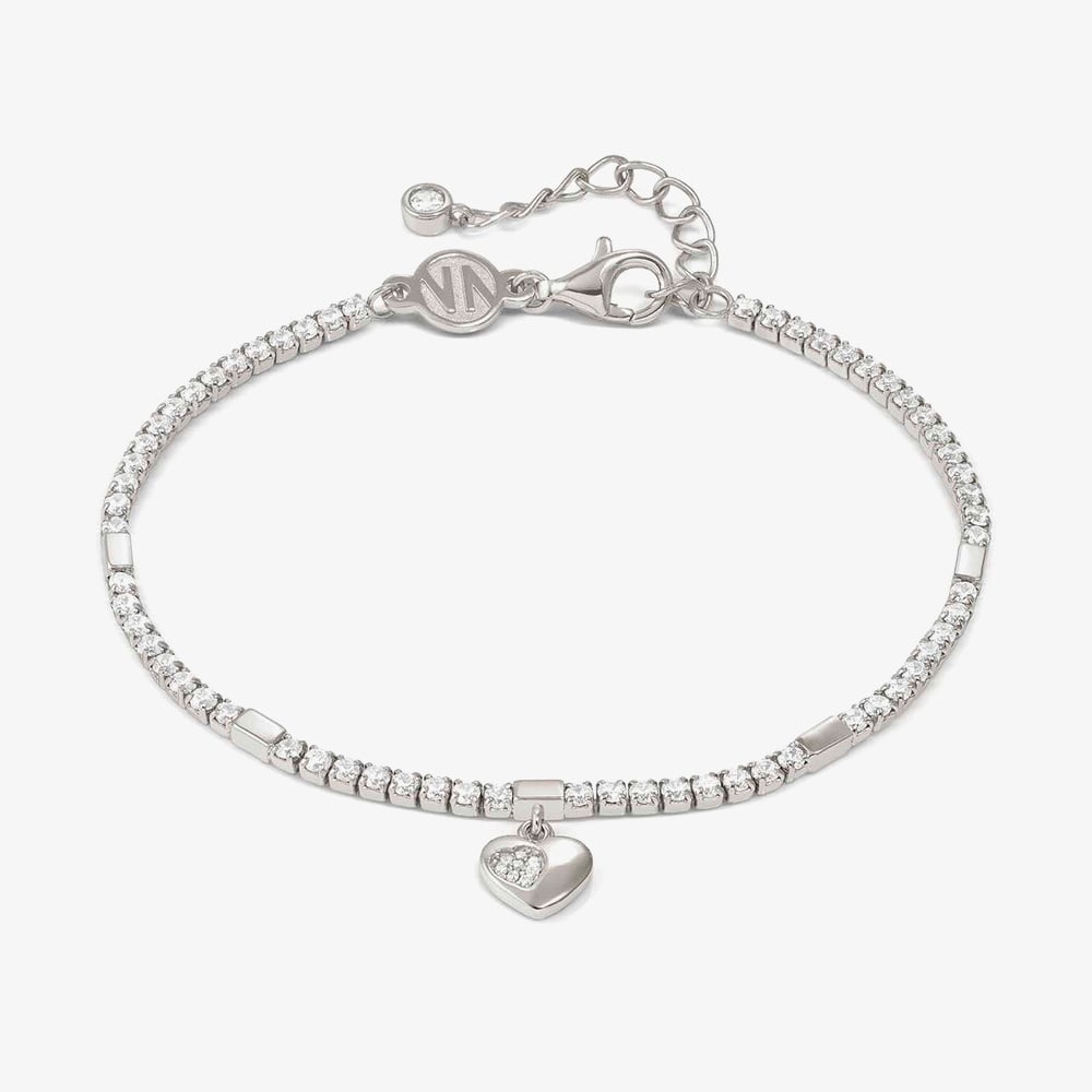 Nomination Silver Petit Sparkle Heart Tennis Bracelet
