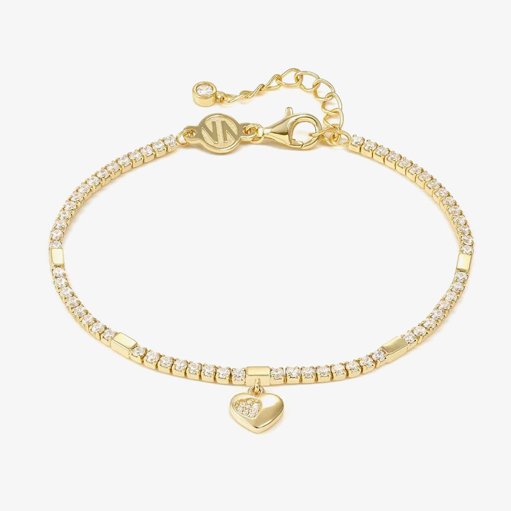 Nomination Gold Petit Sparkle Heart Tennis Bracelet