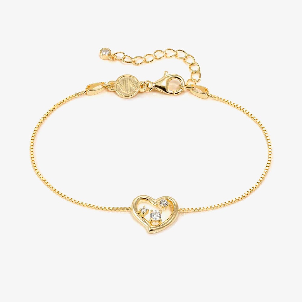 Nomination Gold Dreams Beats White CZ Heart Bracelet
