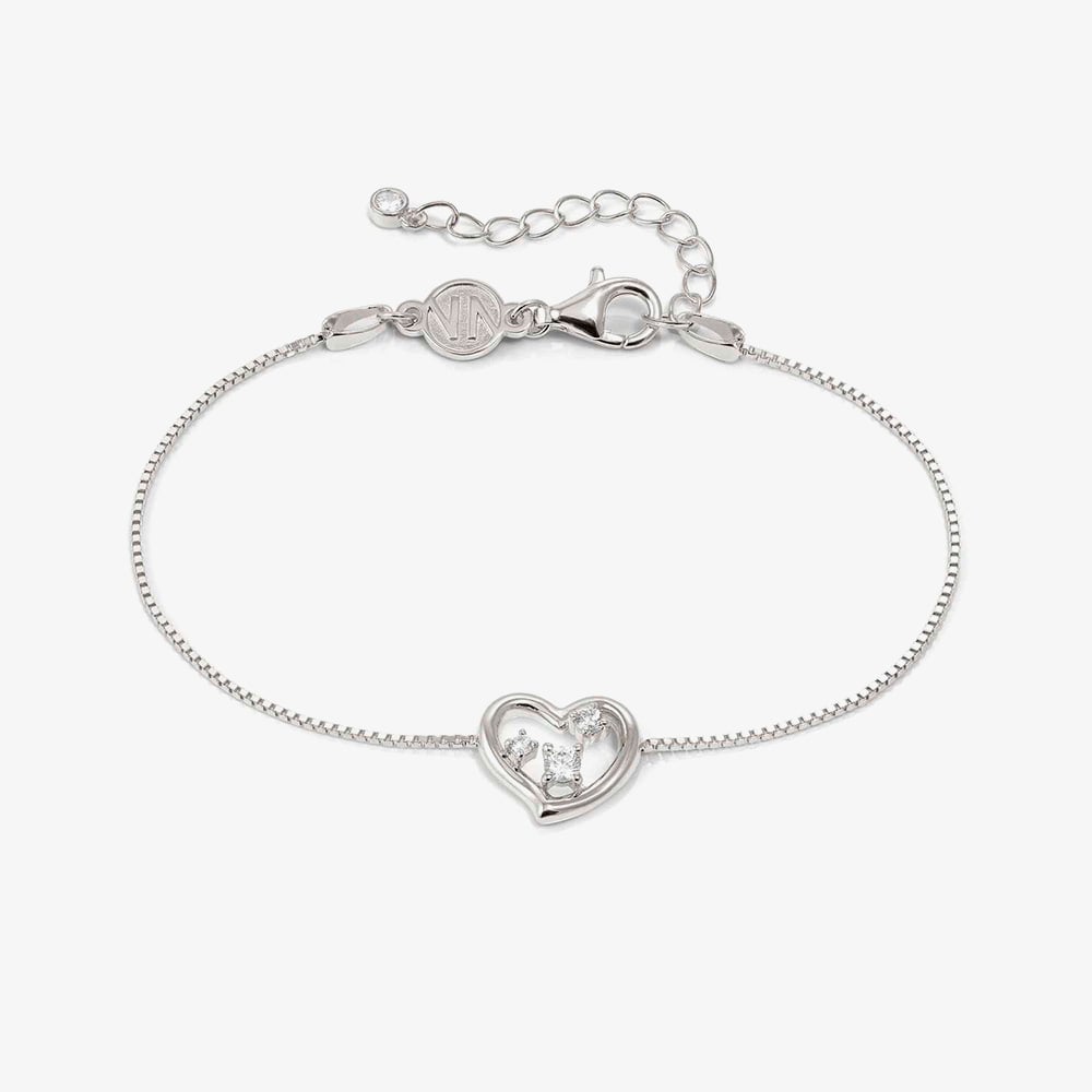 Nomination Silver Dreams Beats White CZ Heart Bracelet
