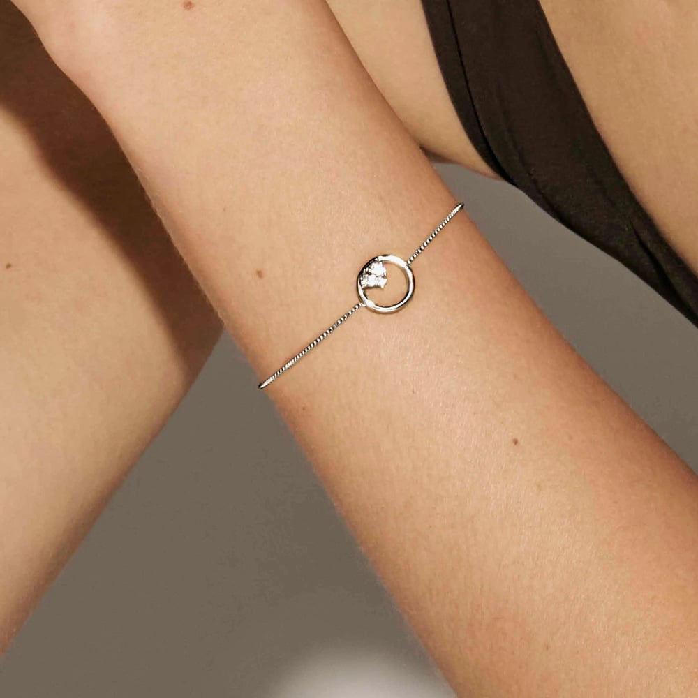 Nomination Dreams Beats Silver Cubic Zirconia Circle Bracelet 242601/043