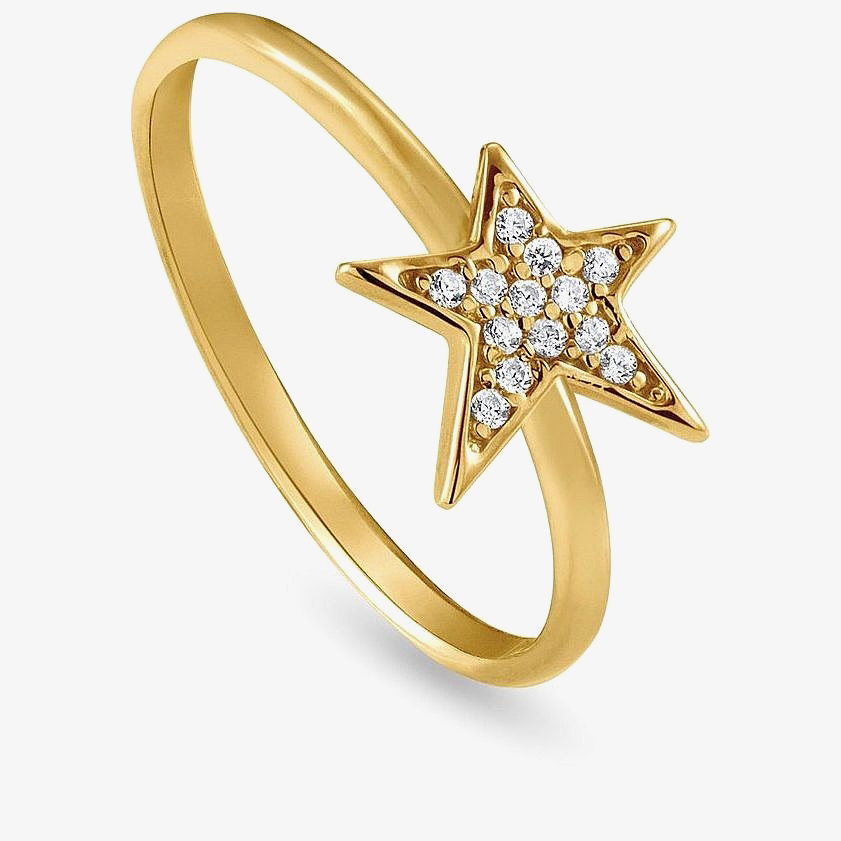 Product photograph of Nomination Stella Gold Plated Single Star Ring 146700 012 024 from The Jewel Hut