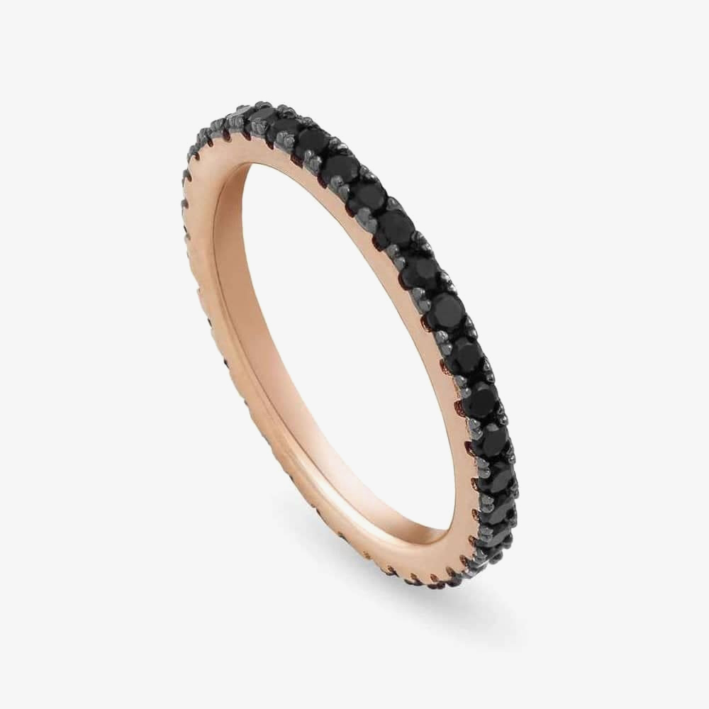 Product photograph of Nomination Easychic Rose Gold Plated Amp Black Cubic Zirconia Full Eternity Ring 147900 013 004 from The Jewel Hut