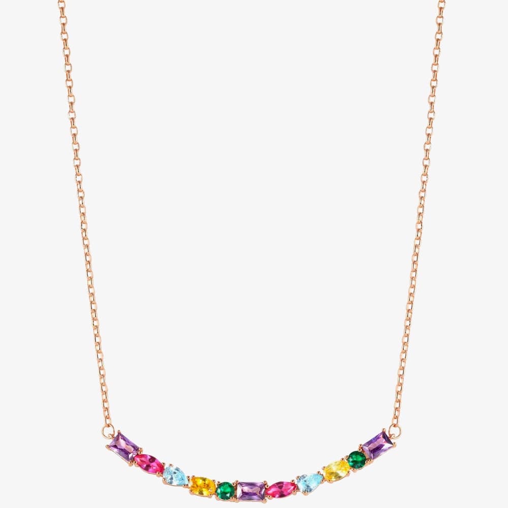 Nomination Colour Wave Rose Gold Plated Multi-Cut Cubic Zirconia Necklace 149802/026