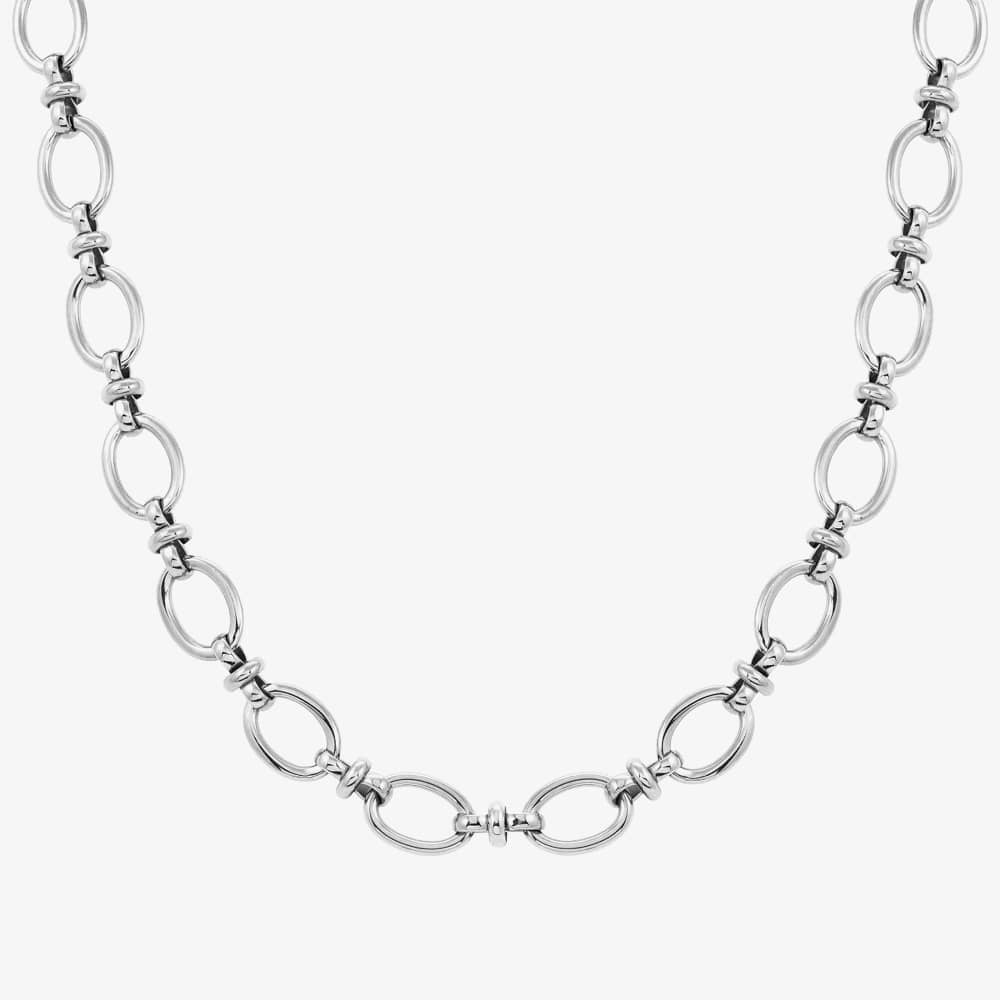 Product photograph of Nomination Affinity Stainless Steel Oval Link Necklace 028604 001 from The Jewel Hut