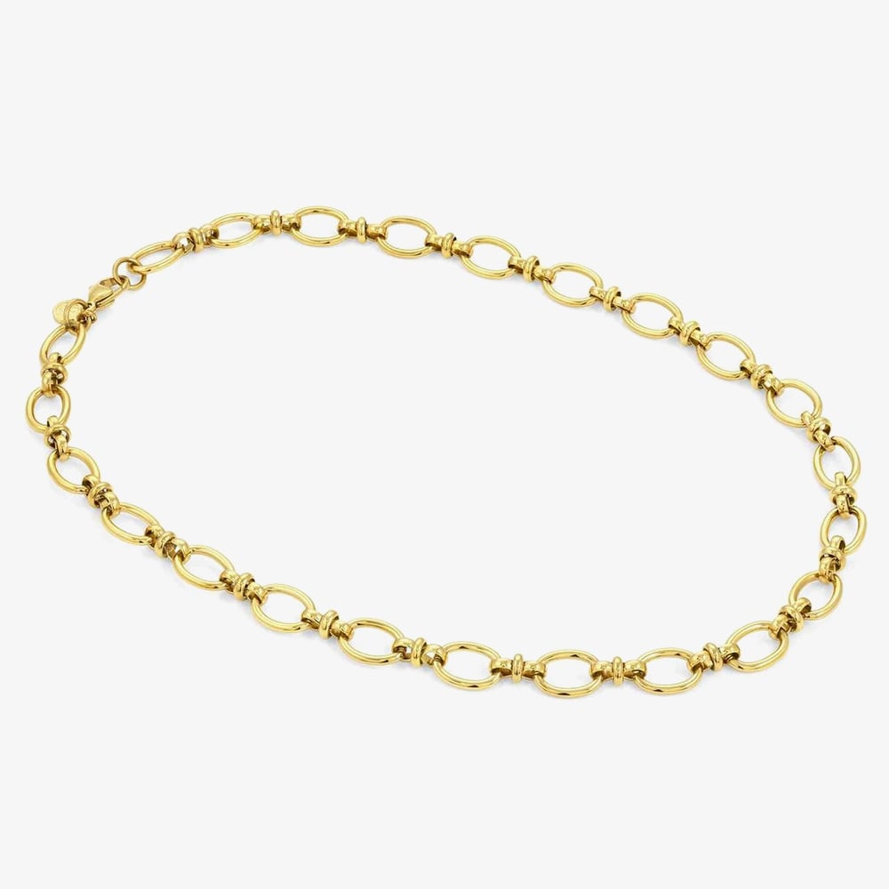 Nomination Short Affinity Gold Plated Stainless Steel Oval Link Necklace 028604/012