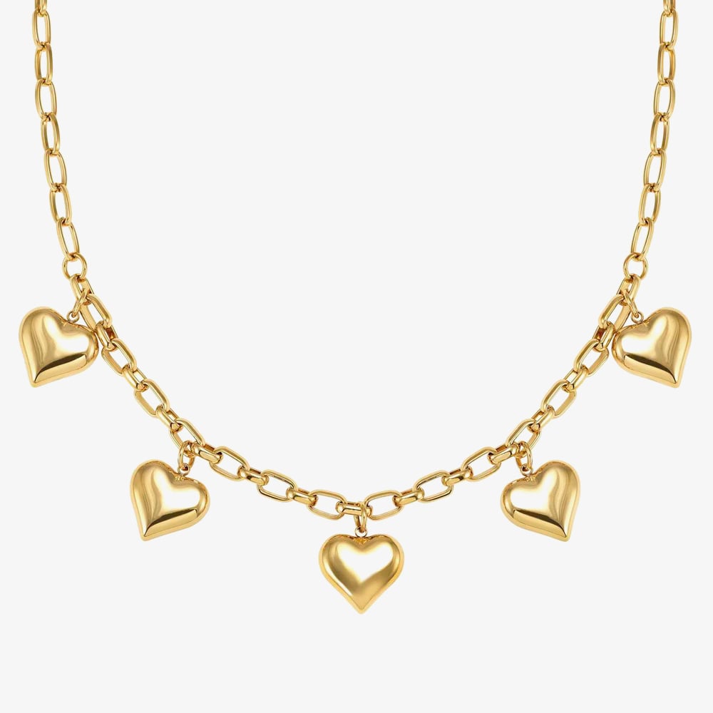 Nomination Wear &amp; Style Yellow Gold Tone Plated Multi Heart Necklace 134510/006