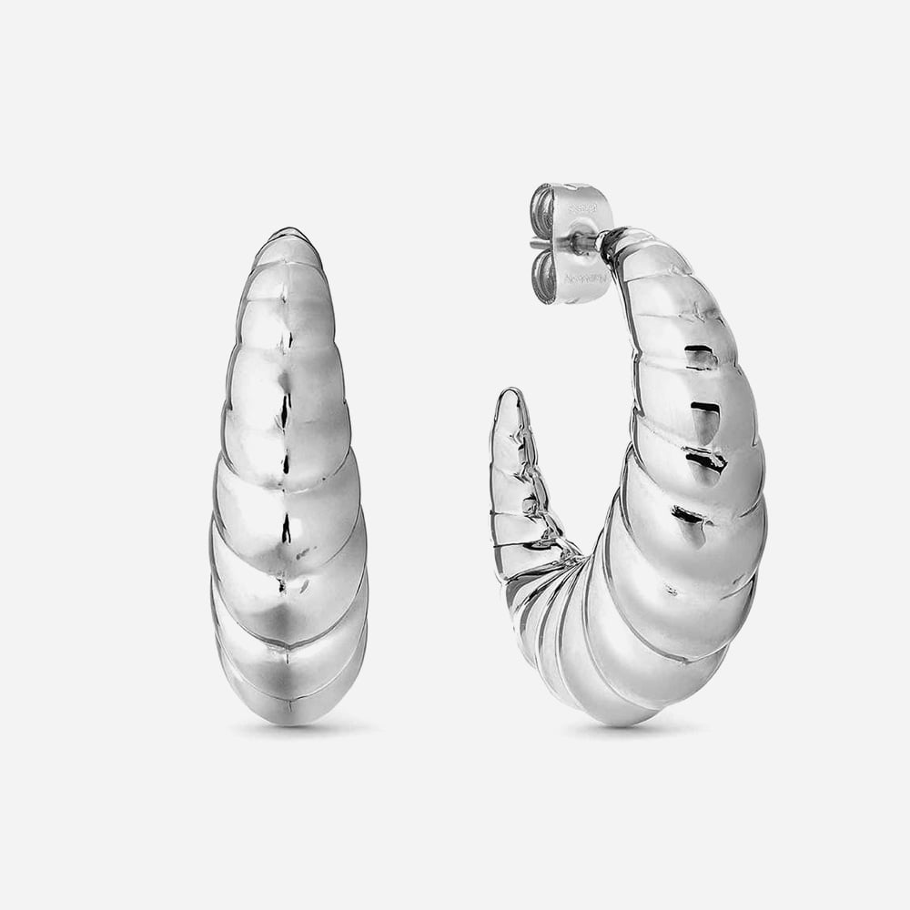 Nomination Silver Ecclettica Ripple Dome Earrings