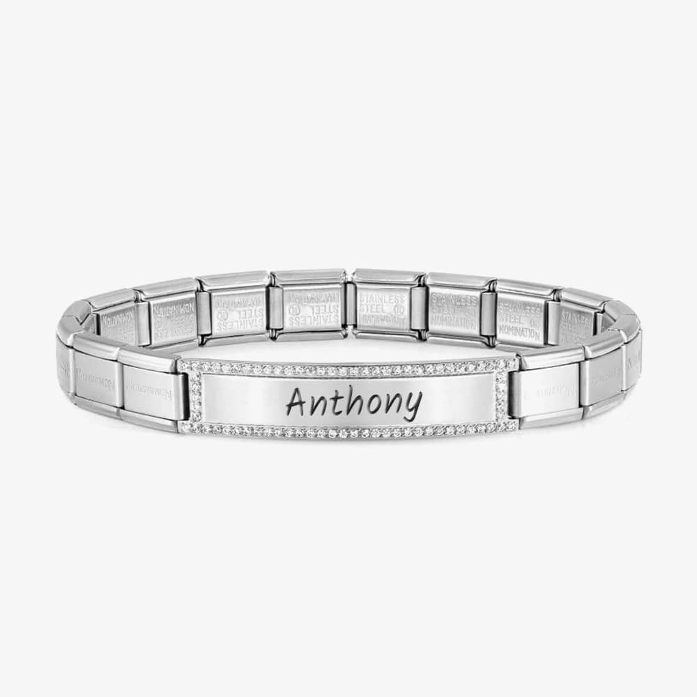 Nomination Composable CLASSIC Trendsetter Silver Tone Cubic Zirconia Bracelet 021137/001
