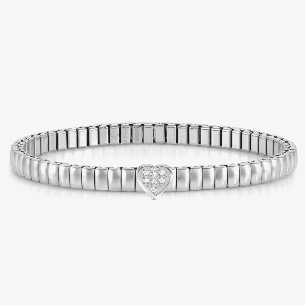 Product photograph of Nomination Xte Life Stainless Steel Cubic Zirconia Heart Bracelet 046007 004 from The Jewel Hut