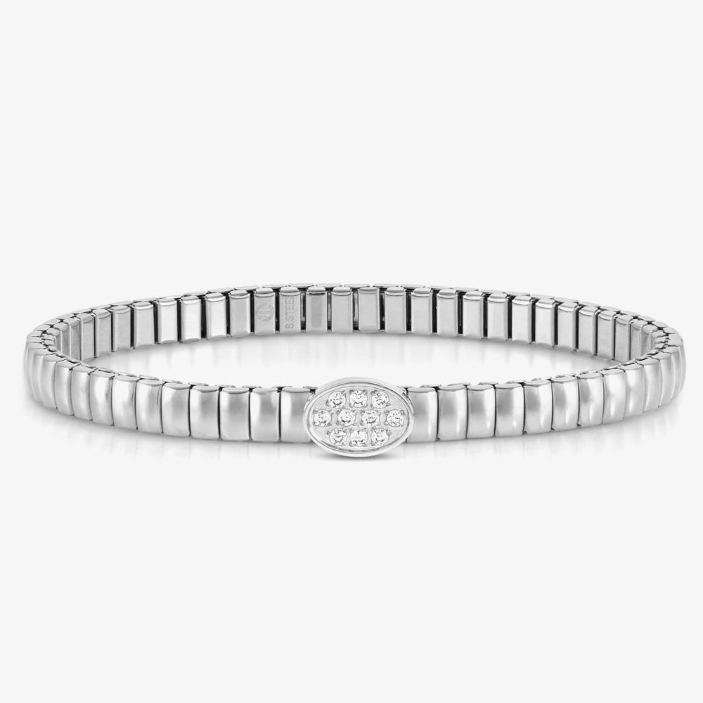 Product photograph of Nomination Xte Life Stainless Steel Cubic Zirconia Oval Bracelet 046007 053 from The Jewel Hut