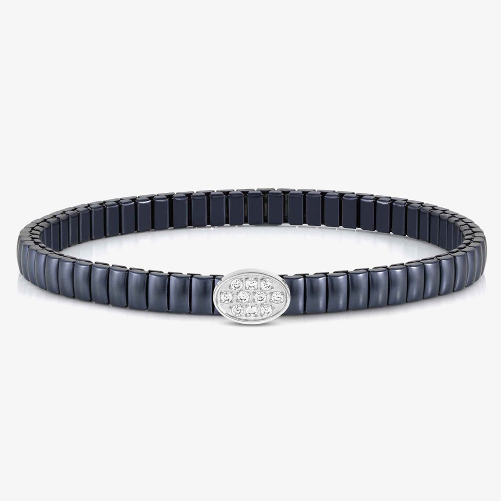 Product photograph of Nomination Xte Life Blue Finish Stainless Steel Cubic Zirconia Oval Bracelet 046010 053 from The Jewel Hut