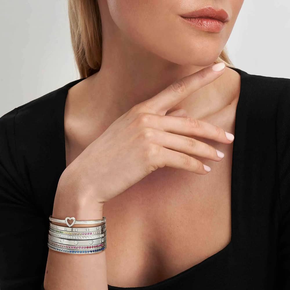 Nomination Pretty Bangles Pave Half Set White Cubic Zirconia Bangle 029505/001