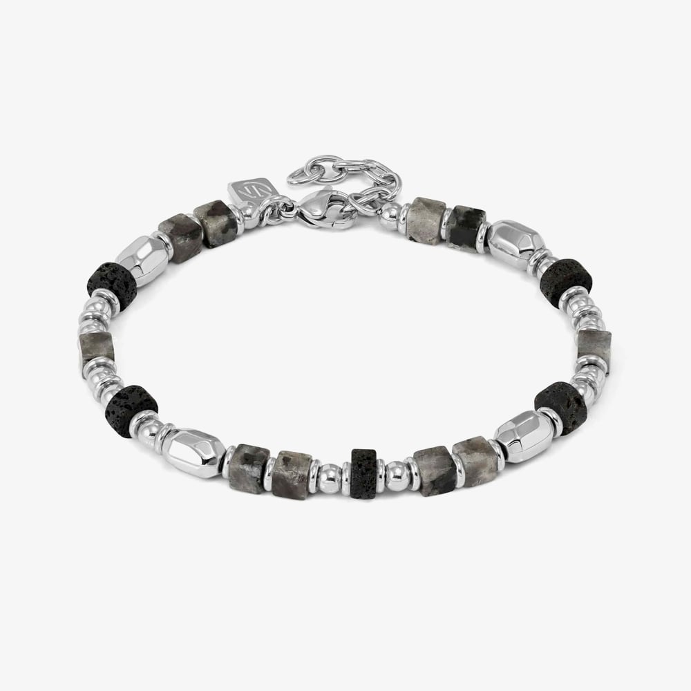 Nomination InstinctStyle Stainless Steel &amp; Lava Stone Infinity Bracelet 027936/094