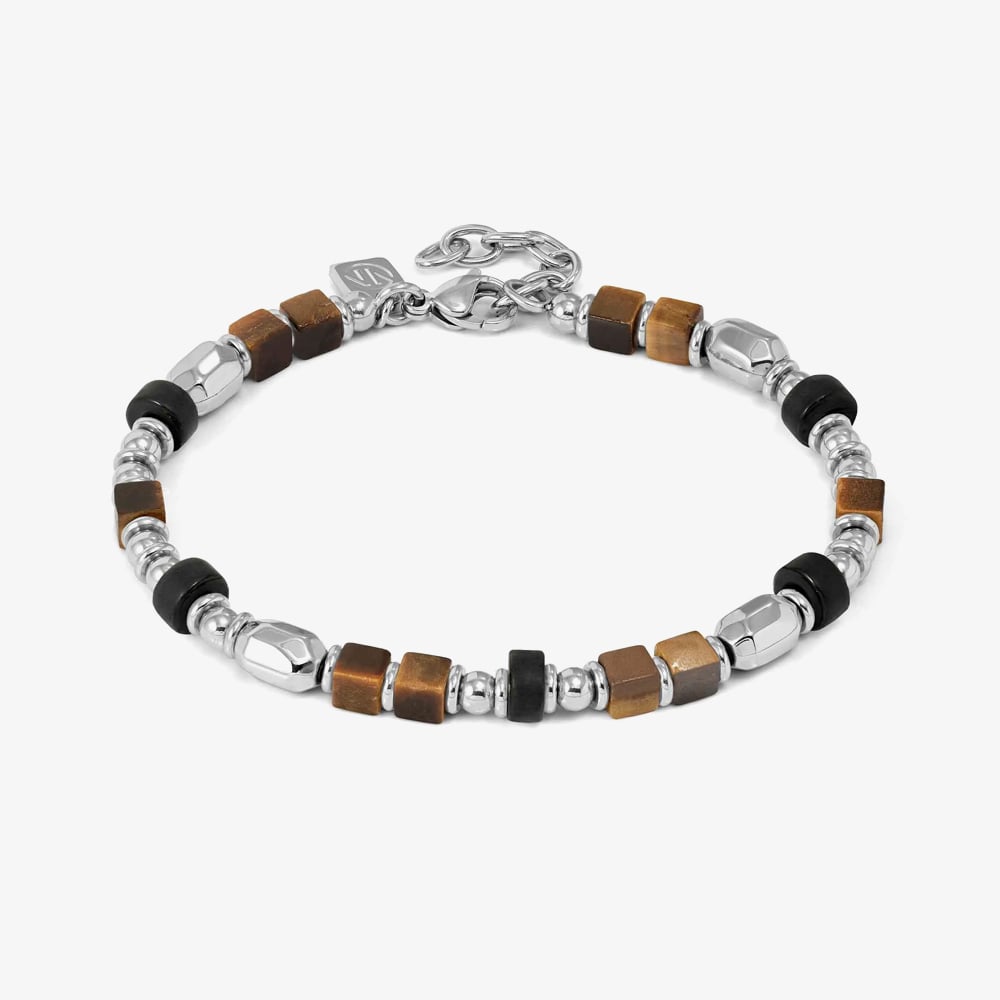 Nomination InstinctStyle Stainless Steel &amp; Tigers Eye Stone Infinity Bracelet 027936/097