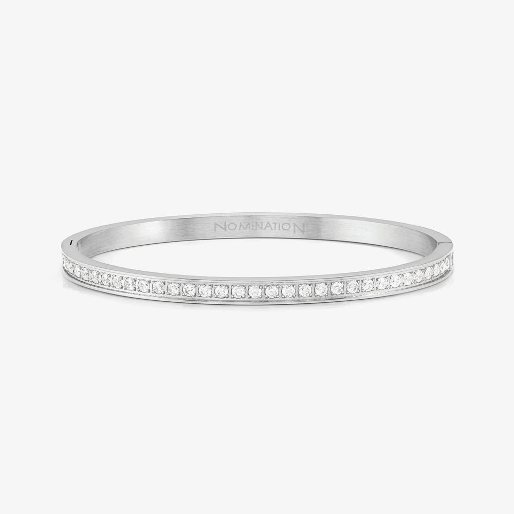 Nomination Pretty Bangles Stainless Steel Cubic Zirconia Channel Medium Bangle 029513/001