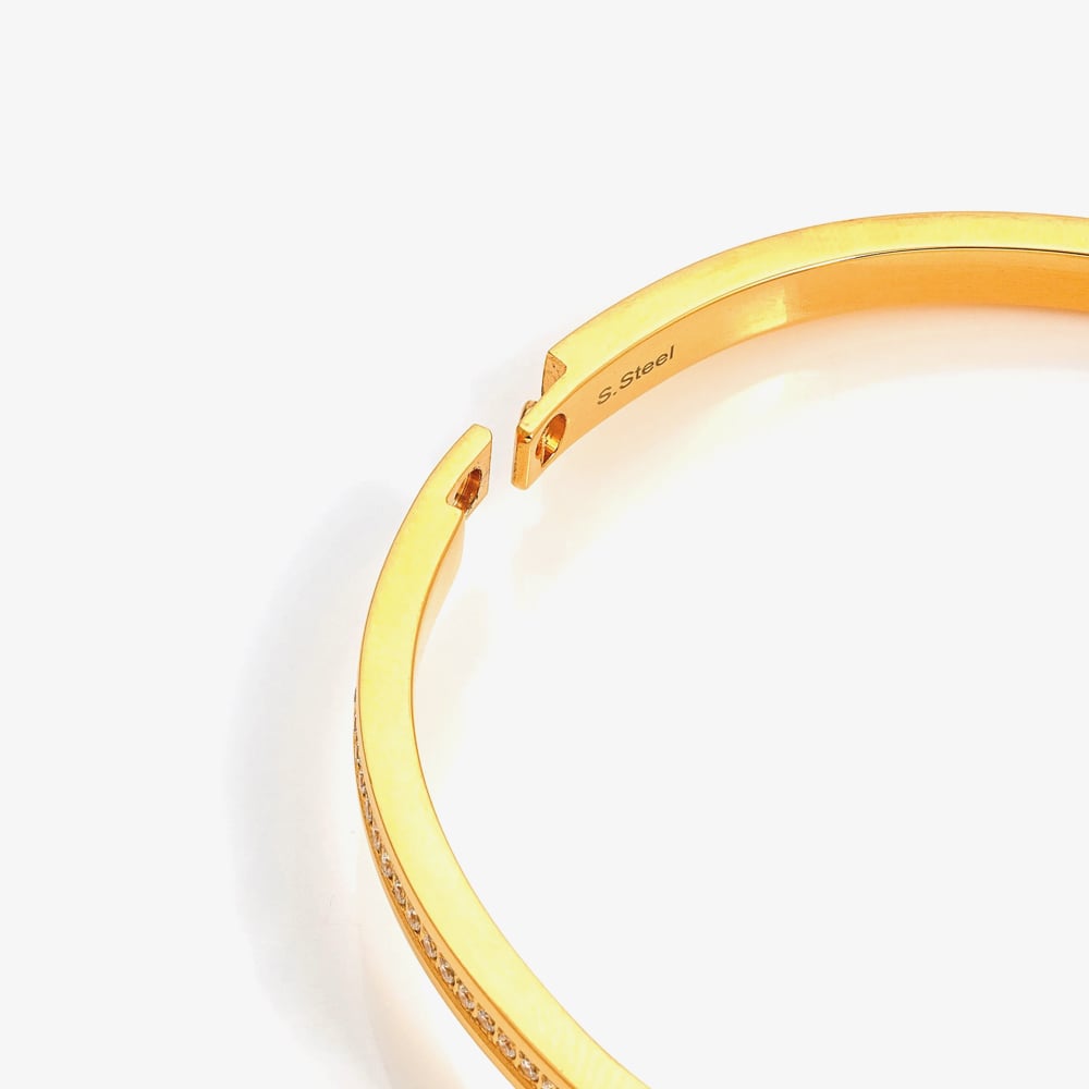 Nomination Pretty Bangles Gold Plated Square Set Cubic Zirconia Medium Bangle 029514/012