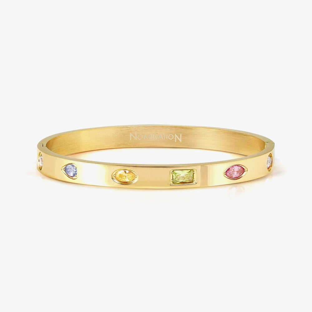 Nomination Gold Pretty Bangles Multicoloured CZ Bangle Small