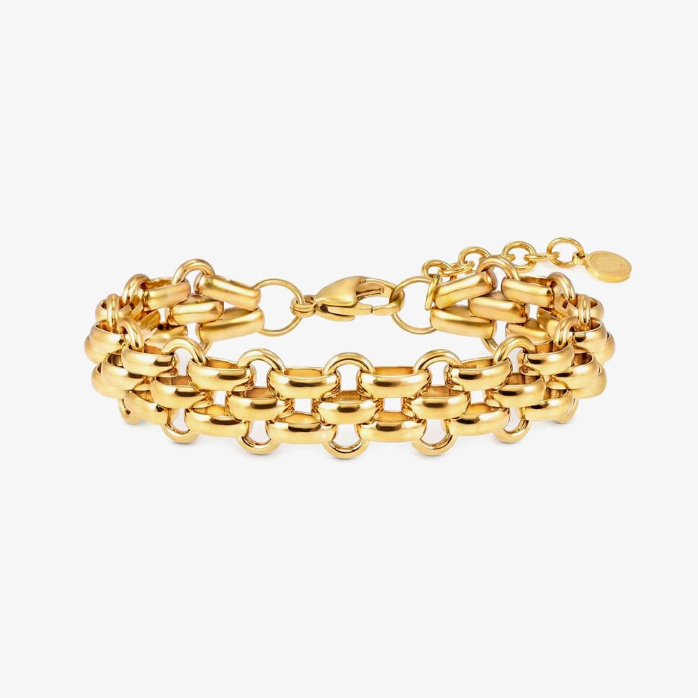 Nomination Wear &amp; Style Yellow Gold Tone Plated Alternating Link Chain Bracelet 134500/012