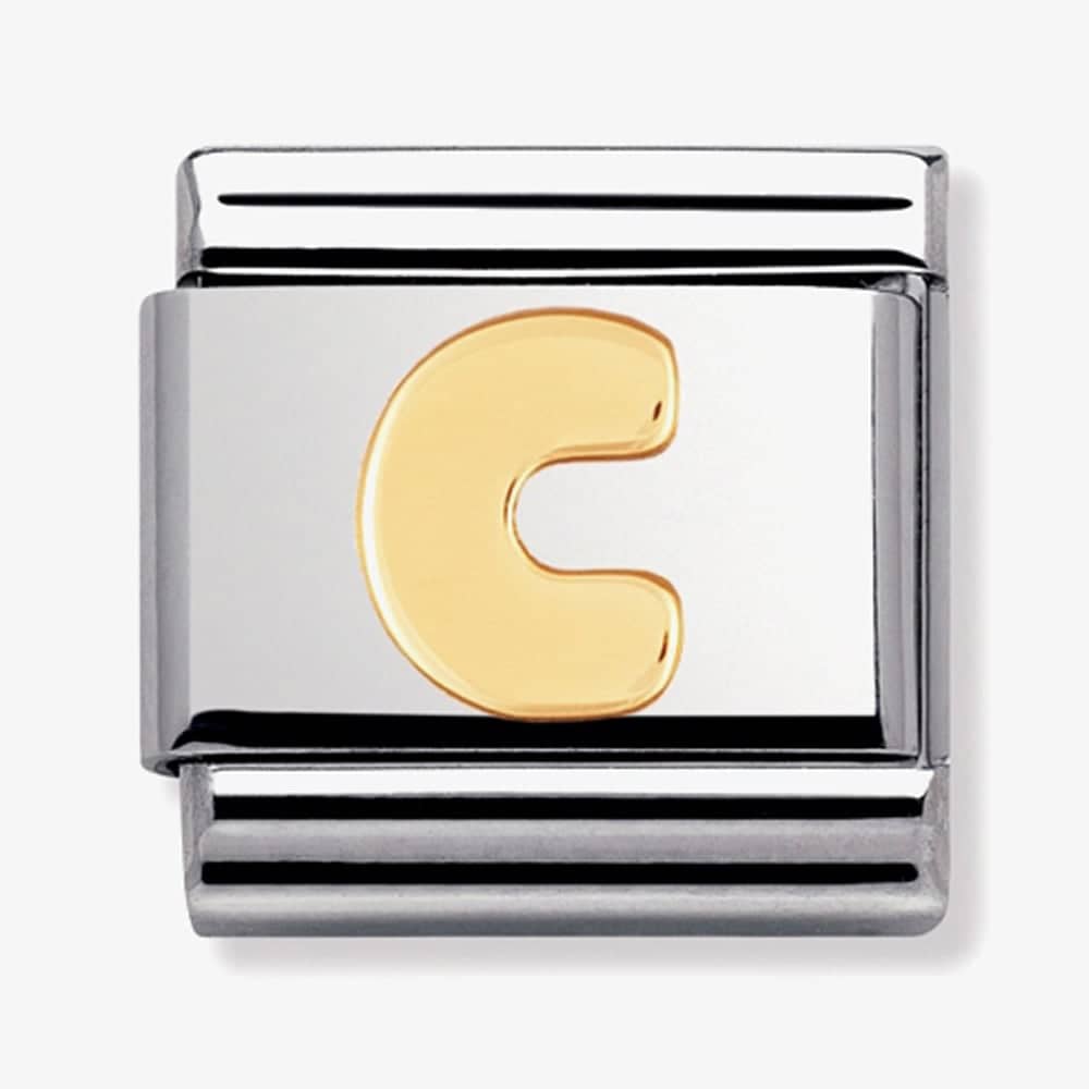 Product photograph of Nomination Classic Gold Letters C Charm 030101 03 from The Jewel Hut