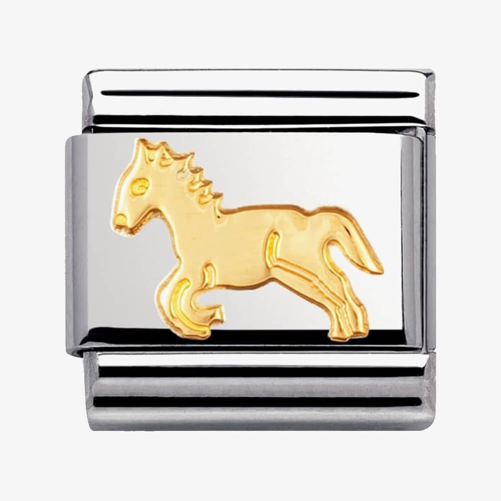 Product photograph of Nomination Classic Gold Animals Of Earth Horse Charm 030112 09 from The Jewel Hut