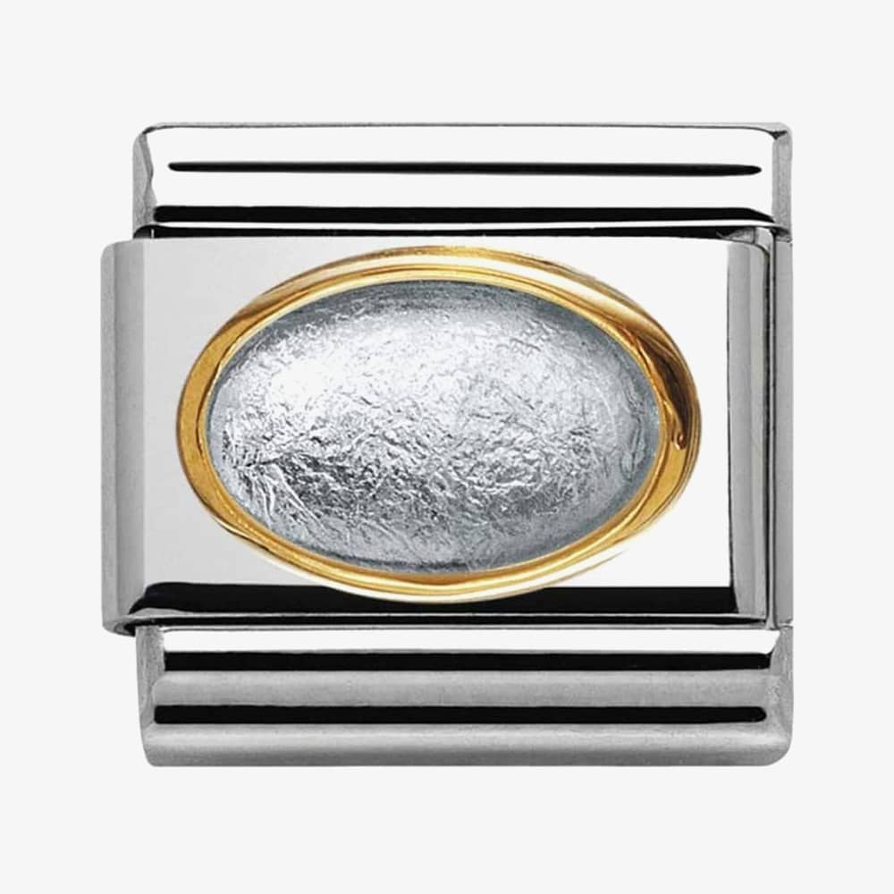 Product photograph of Nomination Classic Gold Stones Silver Rock Crystal Charm 030516 01 from The Jewel Hut