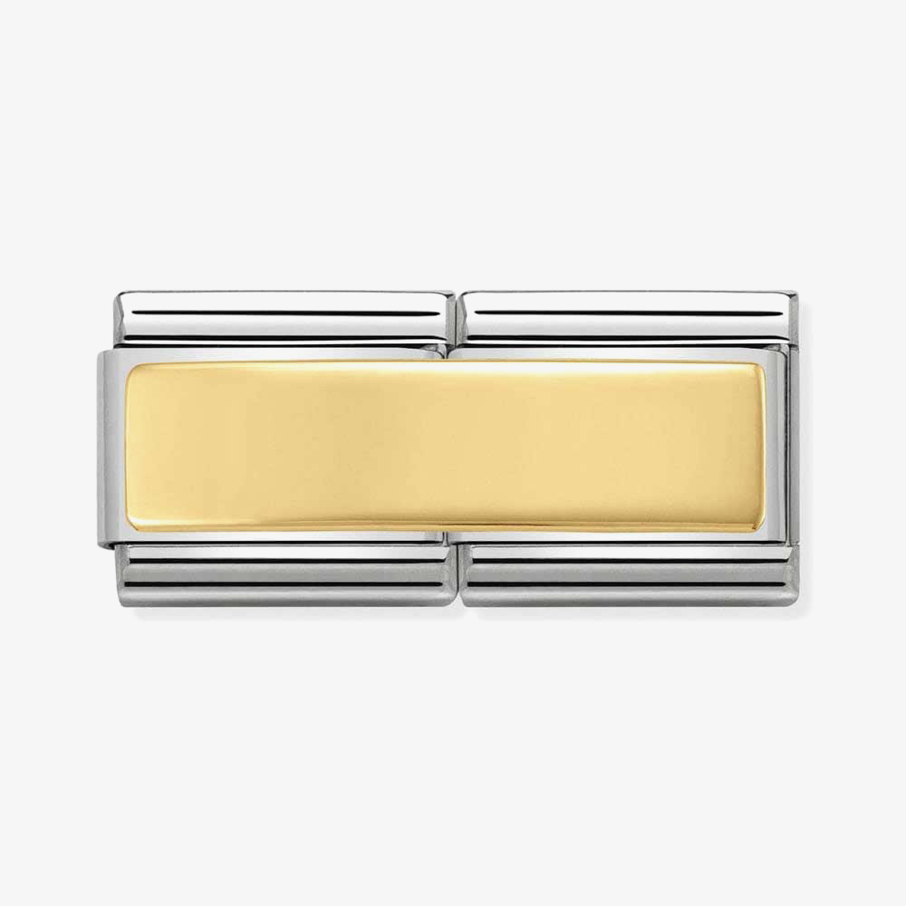 Nomination CLASSIC Gold Engravable Smooth Plate Double Charm 030710/01