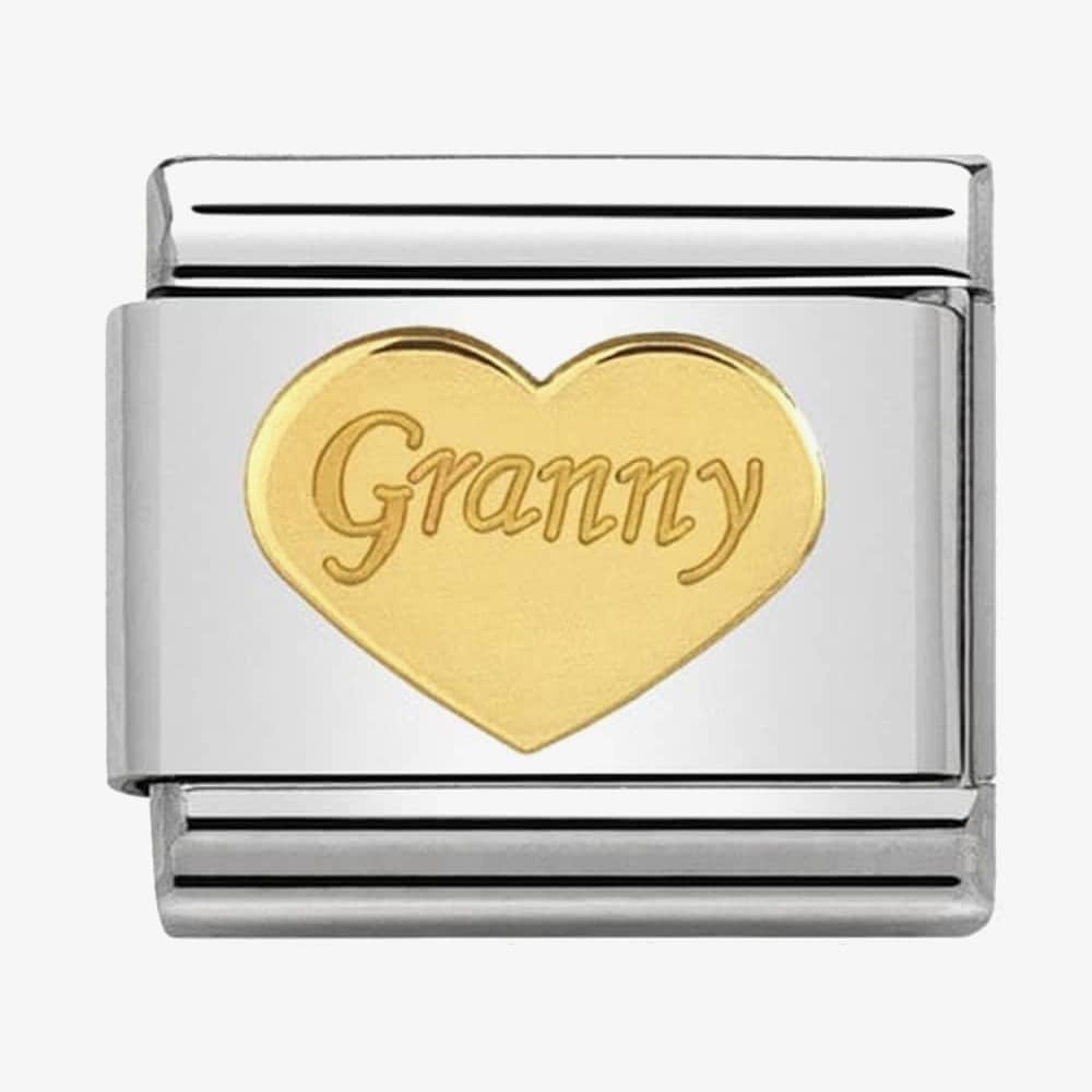 Product photograph of Nomination Classic Gold Symbols Granny Heart Charm 030162 39 from The Jewel Hut