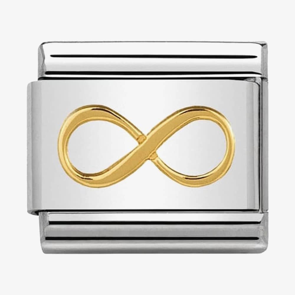 Product photograph of Nomination Classic Gold Symbols Infinity Charm 030162 41 from The Jewel Hut